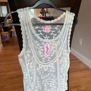 Candies Lace White Tank